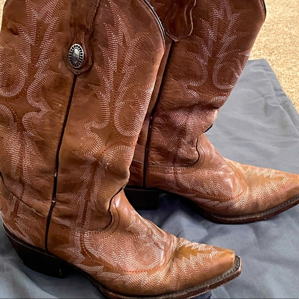 CORRAL Picasso Cognac Full Stitch Boots 7.5 W